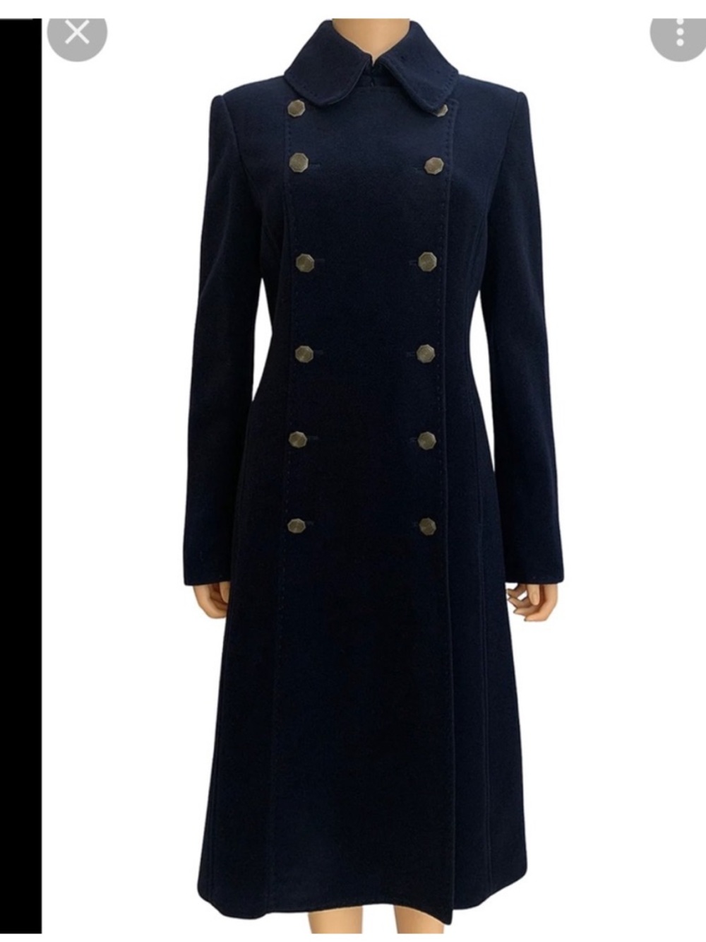 Elie Tahari Wool and Cashmere Military Coat